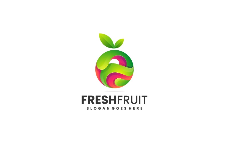 Logotipo colorido gradiente de frutas frescas 1