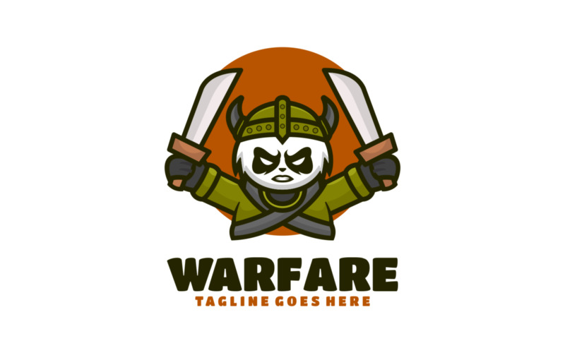 Logotipo de desenho animado de mascote de guerra