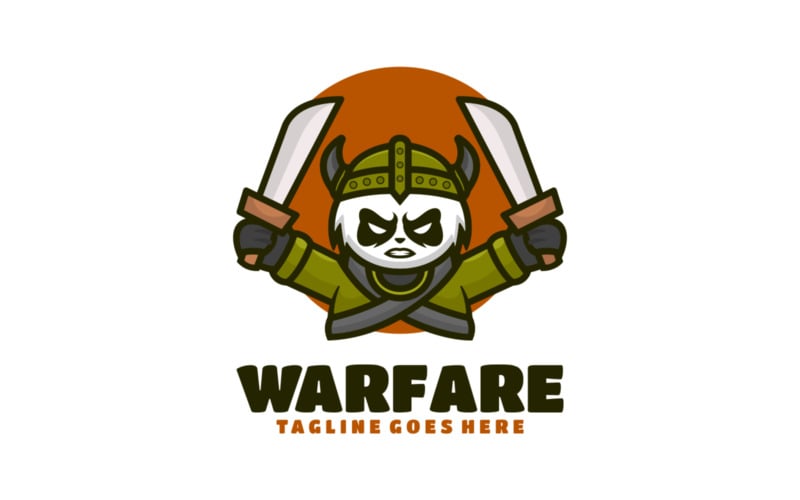 Oorlogvoering mascotte Cartoon-logo