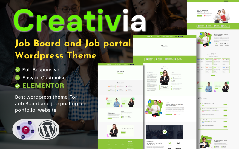 Creativia 工作委员会和工作解决方案 - Wordpress 主题