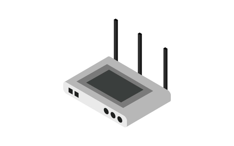 Izometrický router na bílém pozadí