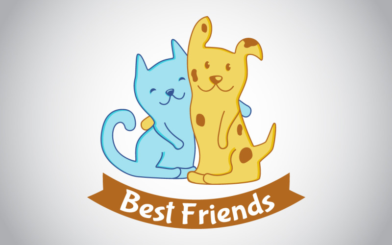 Modelo de Logotipo do Animal de Estimação Melhores Amigos