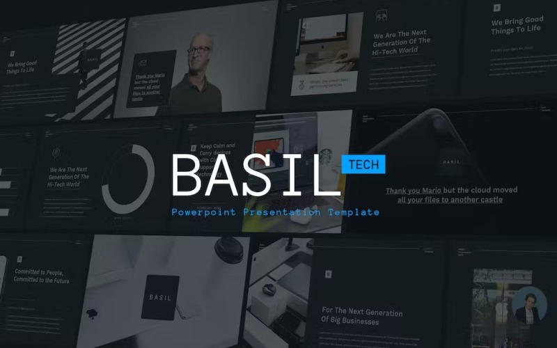BASIL - technológia téma Powerpoint sablon