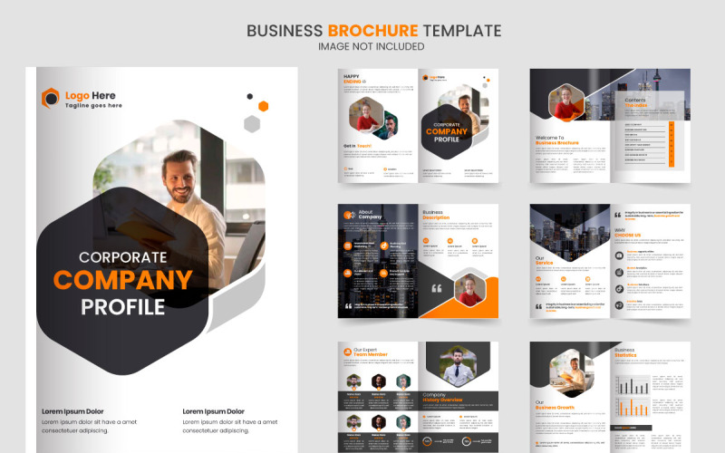 Broschüren-Layout-Design und Unternehmensprofil-Vorlagenidee
