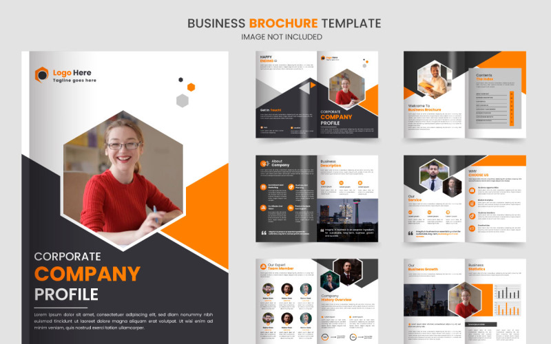 Broschyr mall layout design och företagets företagsprofil minimal