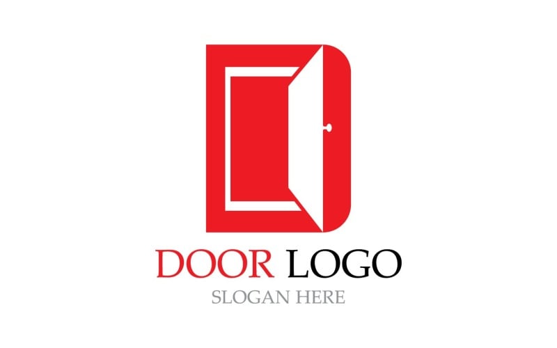 Door logo for home and building vector template v3