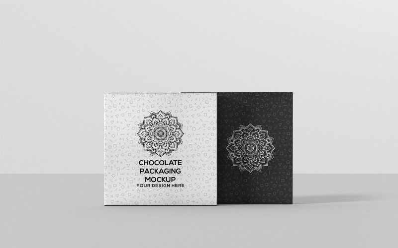 Embalaje de chocolate - Caja cuadrada Maqueta de caja de embalaje de chocolate