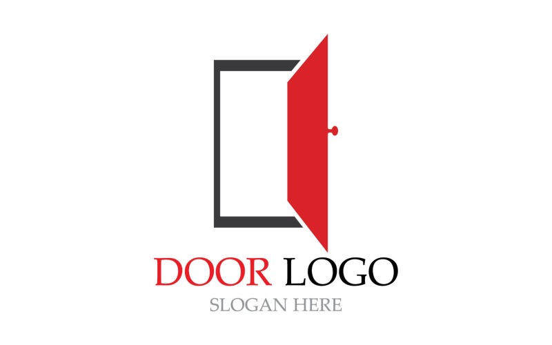 Логотип двери для дома и векторного шаблона здания v2