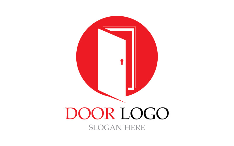 Логотип двери для дома и векторного шаблона здания v4