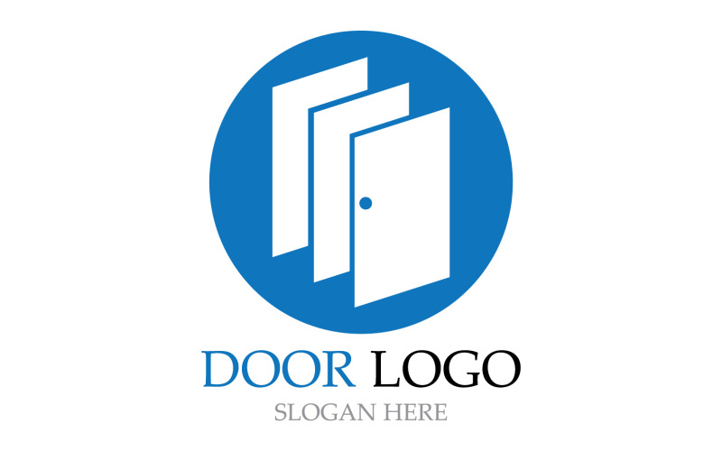 Logotipo da porta para casa e modelo de vetor de construção v6
