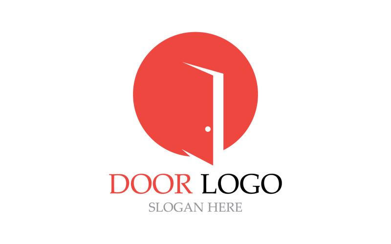Logotipo da porta para casa e modelo de vetor de construção v8
