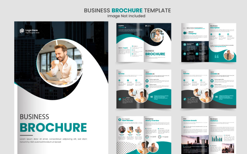 Ontwerp van de lay-out van de brochuresjabloon en bedrijfsprofiel minimale brochuresjabloon van 12 pagina's