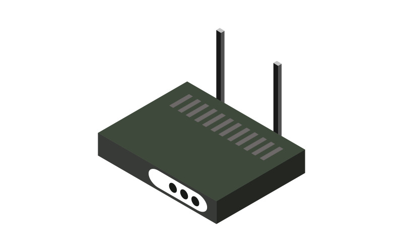 Vettore e router illustrato colorato sullo sfondo