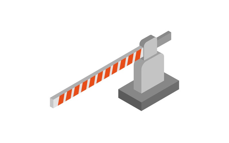 Vector geïllustreerde en gekleurde wegversperring op een witte achtergrond