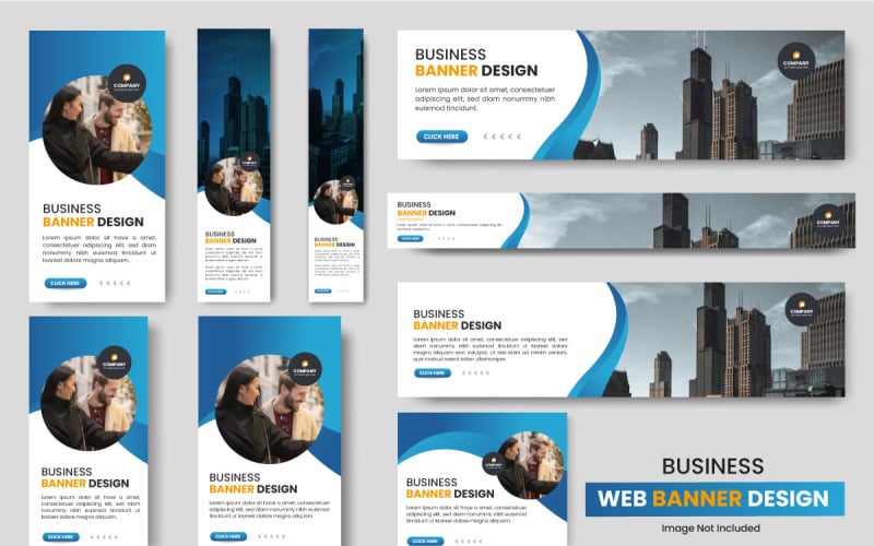 Vector Web banner template Set, Horizontal header web banner, cover ...