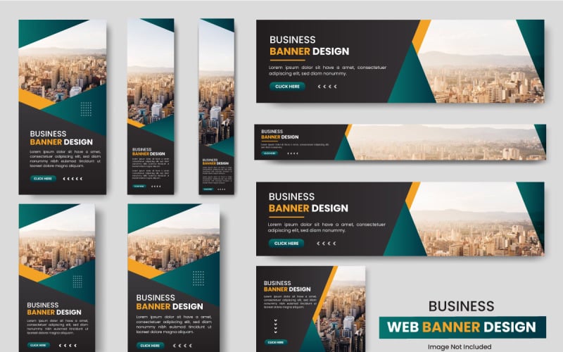 Web banner template Set, Horizontal header web banner, cover header background for website