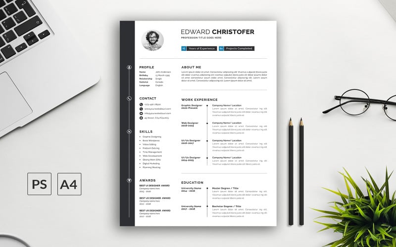 Resume Template with cover