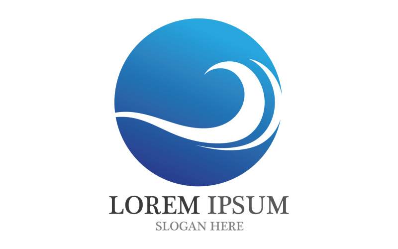 Water blue wave logo beach icon template v43