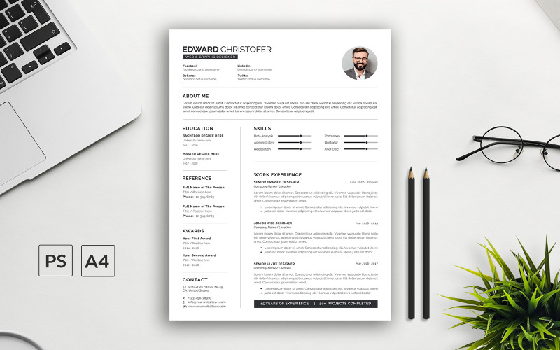 Minimaal cv-sjabloonontwerp