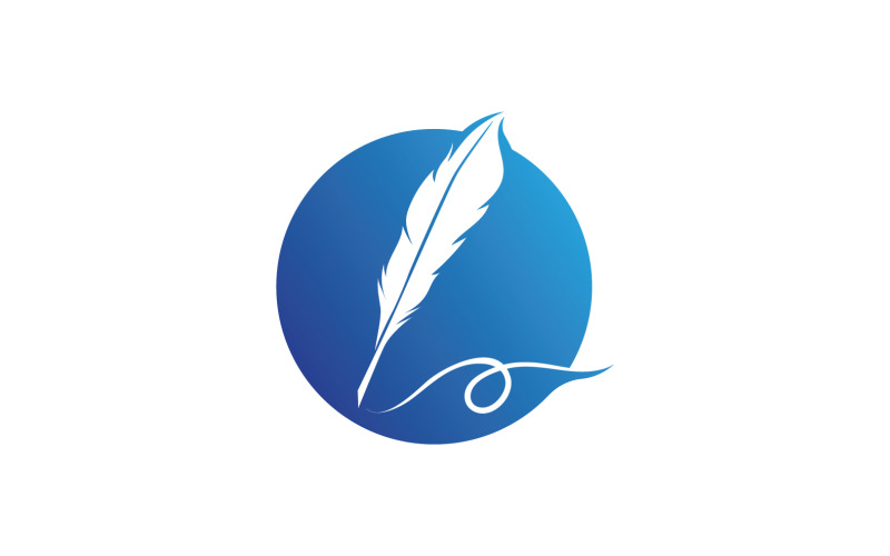 Penna piuma scrivere segno logo avvocato v14