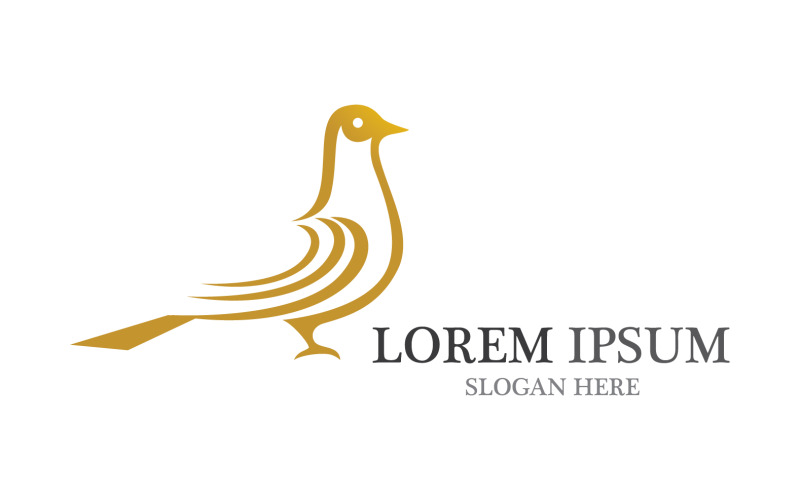Dove madár és szárny logó vektor sablon v4