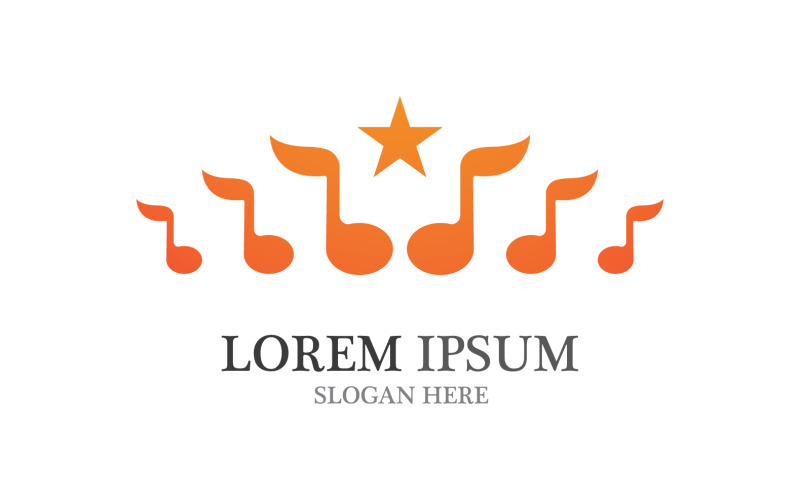 Music note player logo player audio v13 TemplateMonster