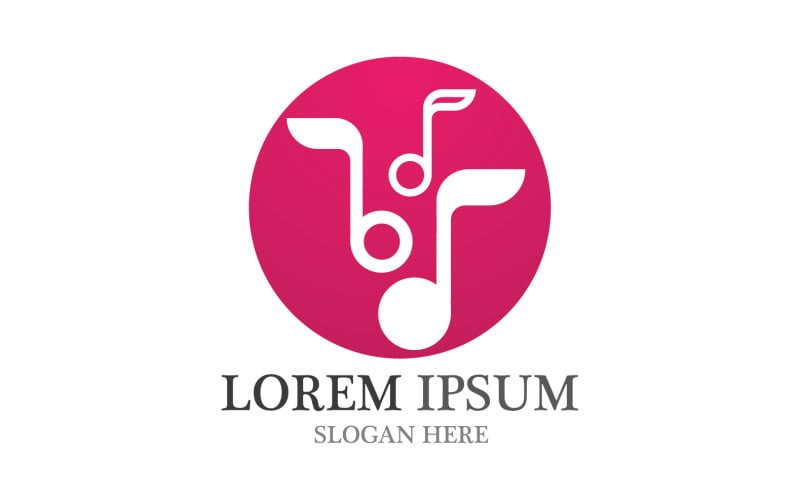 Music note player logo player audio v23 TemplateMonster