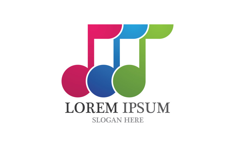 Music note player logo player audio v3 TemplateMonster