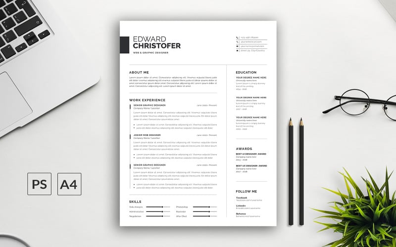 professional resume free template download illustrator speed art