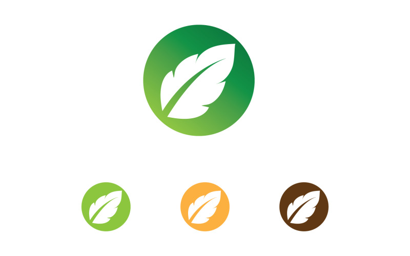 Eco grünes Blatt Natur frisches Baumelement Logo v18