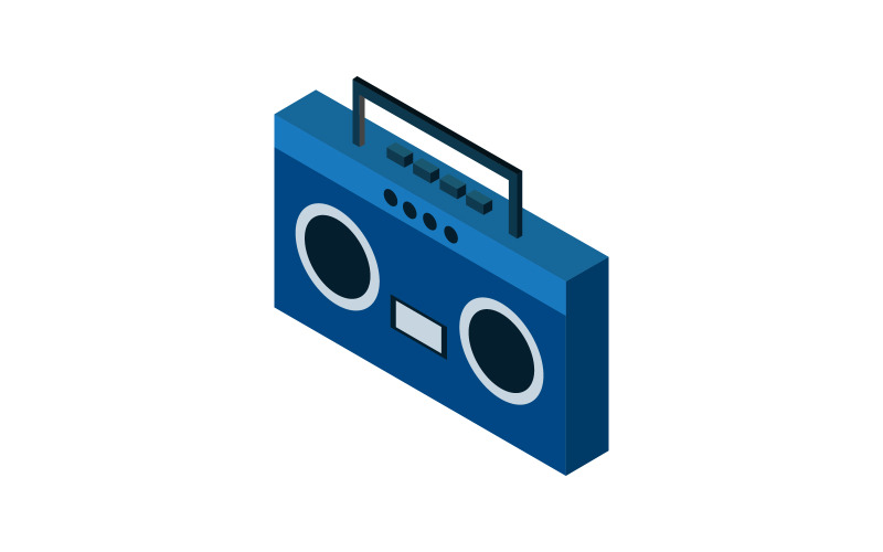Estéreo coloreado e isométrico del vector en fondo