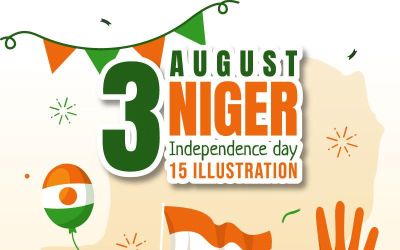 15 Felice Festa della Repubblica del Niger Illustrazione