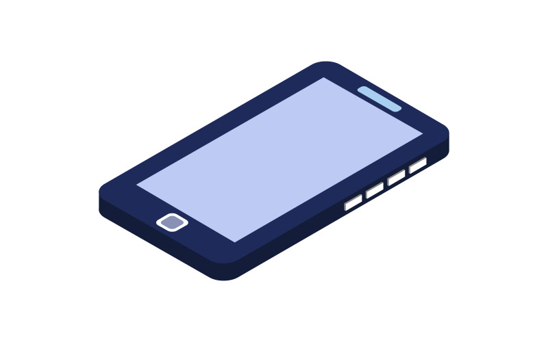 Smartphone isométrico e colorido em vetor sobre fundo