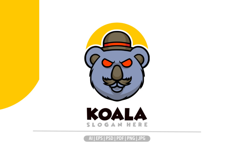 Koala-Mafia-Maskottchen-Logo-Vorlage