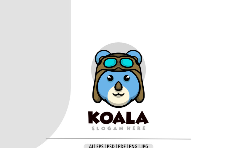 Koala pilot maskotu logo şablonu #339174 - TemplateMonster