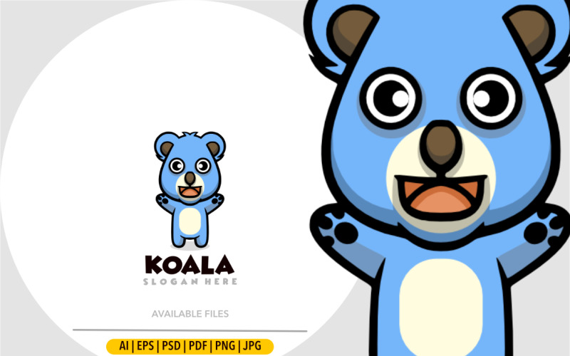 Koala yavrusu maskot logo şablonu