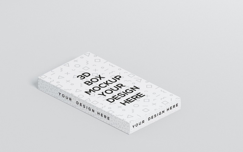 Scatola rettangolare - Mockup di scatola rettangolare piatta e sottile