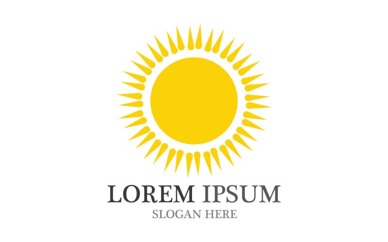 Sun yellow vector template logo v5