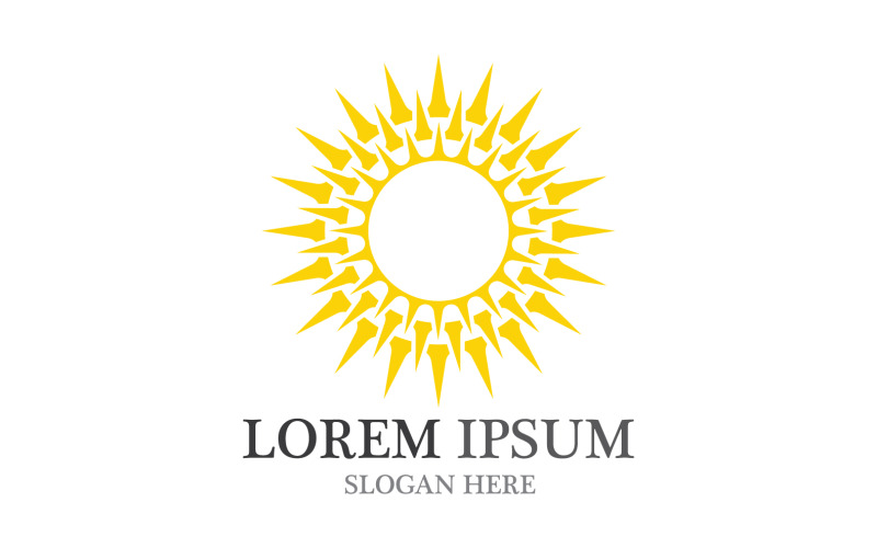 Zon gele vector sjabloon logo v12