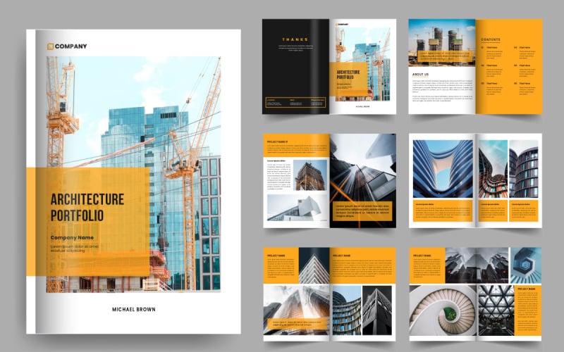 Architektur-Portfolio, Innenportfolio und Design-Portfolio-Vorlagendesign