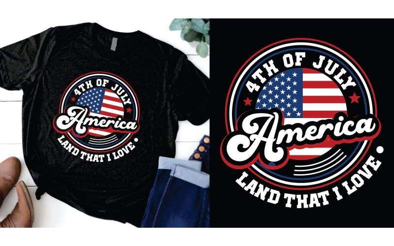 Camiseta patriótica de la bandera estadounidense del 4 de julio, tierra estadounidense que amo, Día de la Independencia