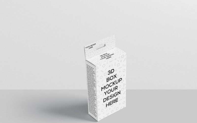 Dikdörtgen Kutu - Askı Mockup'lı Düz Dikdörtgen Kutu