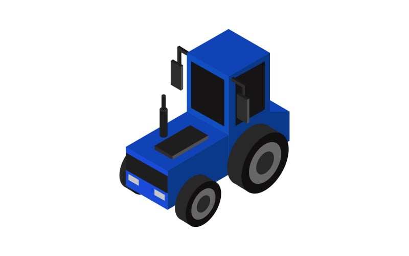 Izometrický traktor znázorněný ve vektoru na pozadí