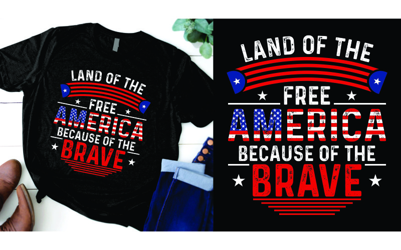Land van het vrije Amerika vanwege het dappere t-shirt