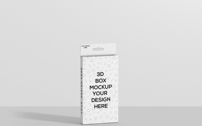 Rectangle Box - High Rectangle Box with Hanger Mockup