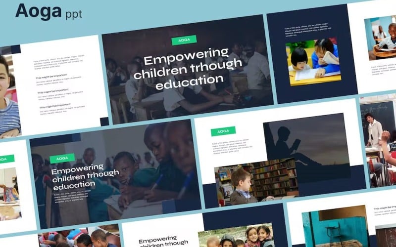 Aoga - Thème de l'éducation Powerpoint