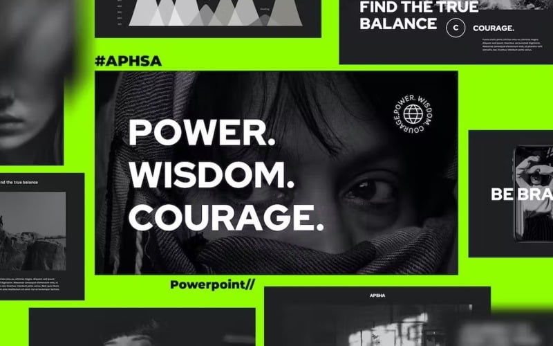 APSHA - Шаблон Powerpoint для творчого агентства