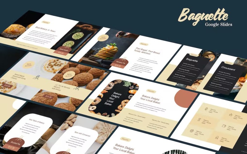 Baguette - Mall för Google Slides för Food Business