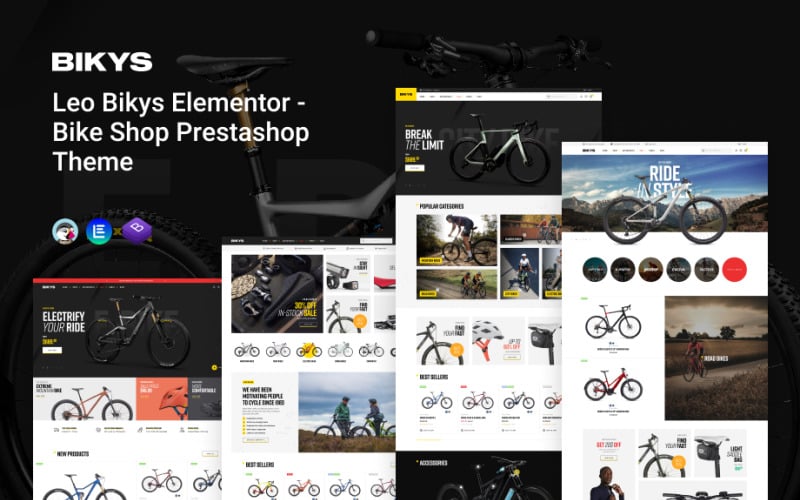 Leo Bikys Elementor - Thème Prestashop pour boutique de vélos