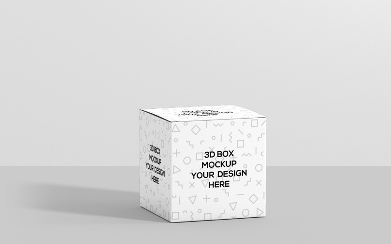Caja cuadrada - Maqueta de caja de embalaje cuadrada